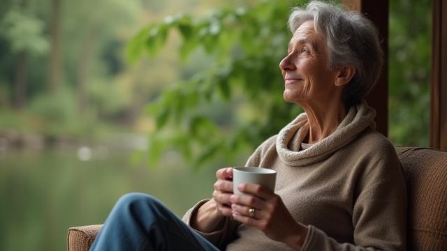 Person enjoying a quiet moment in nature, disconnected from devices, illustrating digital detox benefits